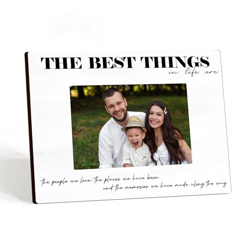 Inspirational Family White Picture Frame - The Best Things in Life are the People We Love - Wooden Picture Frame Fits 4x6 inches Photo For Home Room- Friendship/Birthday Gifts For Besties Friends -A01 - color: The Best Things...
