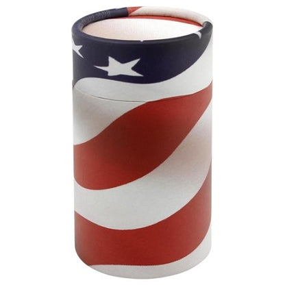 Patriot Scattering Tube - Extra Small, Biodegradable Cremation Urn for Ashes, Extra Small Sized Cremation Urn, 5.25 Inches High - color: Patriot