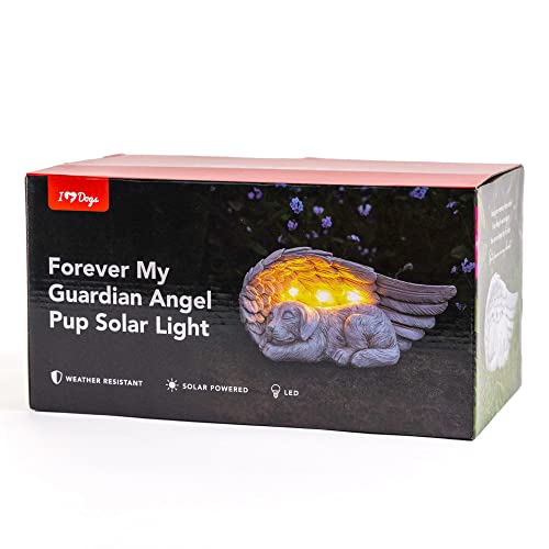 iHeartDogs Forever My Guardian Angel Garden Solar Light, Dog Memorial Stone