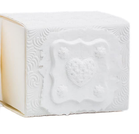 The Favorite Place® Burial Biodegradable Urn for Human Ashes, (Small Heart Urn Box), Water Burial Urn, Urn for Cremation, Cremation Urn (Heart on Soft White Matte Swirl Paper) R-216 - color: Heart on Soft White Matte Swirl Paper, size: Small, 80 Cubic Inc