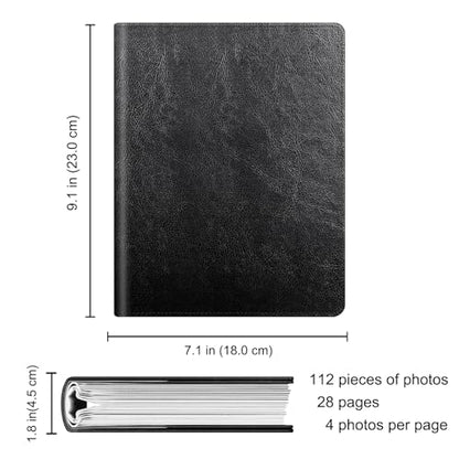 Fintie Photo Album 4x6 Photos - 112 Pockets Wallet Albums Memory Book | Vegan Leather Cover, 4X6 Picture Keepsakes, Family/Wedding/Travel Memory Book, Baby/Kids/Boys/Girls Gift, Black - color: Black