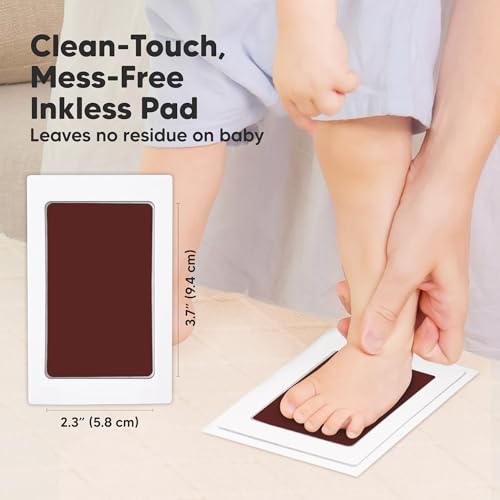 4pk Inkless Baby Hand and Footprint Kit, Mess Free Ink Pads (Auburn, R) | Newborn Keepsake, Dog Nose, Paw Print Kit, Clean Touch Ink Pads, Baby Handprints Footprints Kit, New Mom Gifts - color: Auburn, size: 4-Pack, Regular 2.3" x 3.7"
