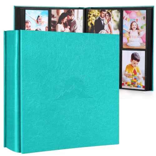 DazSpirit 4x6 Photo Album, 1000 Pockets, Leather Cover with Slip-In Pages - color: Teal, size: 1000 Pockets