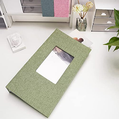 Vienrose 4x6 Photo Album,420 Pockets,Linen Cover with Window,Grass Green | Linen Hardcover, Slip In Photo Book, Family Memory Album, Travel Keepsake - color: Grassgreen, size: 420 Pocket