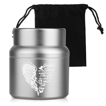 Small Urns for Human Ashes Cremational Keepsake, 2.2 Inches High Silver | Solid aluminum, Mini Pocket Size, Comes with velvet bag - color: 1 Pack Silver