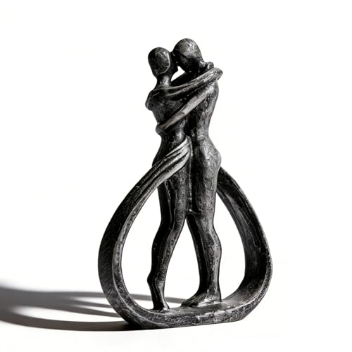 Modern Abstract Couple Statue, Kissing Lovers Sculpture Figurine Home Decor - style: Style C