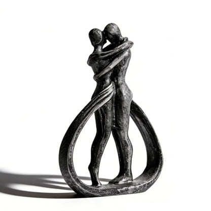 Modern Abstract Couple Statue, Kissing Lovers Sculpture Figurine Home Decor - style: Style C