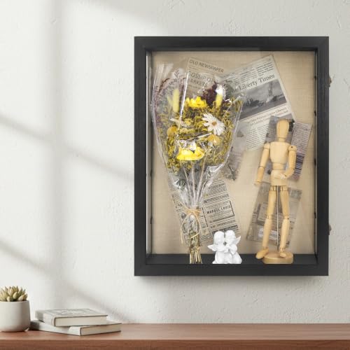 16x20x6 Extra Deep Shadow Box Large with 3 Removable Panels,Black - color: Black, size: 16x20x6