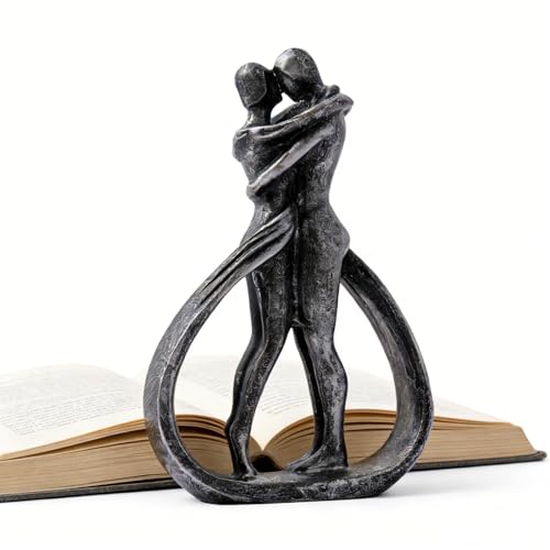 Modern Abstract Couple Statue, Kissing Lovers Sculpture Figurine Home Decor - style: Style C