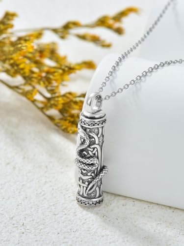 JKR Keepsake Urn Necklace for Ashes Cremation Jewelry Memorial Gift - style: 2-Snake