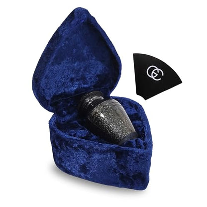 Gray Comet Small Keepsake Cremation Urns for Human Ashes with Velvet Heart Case and Funnel - Beautiful Peaceful Black Hand Engraved Mini Memorial Urn
