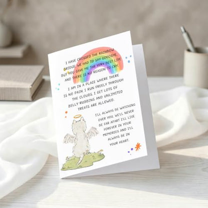 PTRUKD, Lost Pet Dog Sympathy Card, Rainbow Bridge Condolence Cards, Dog Bereavement Cards, Universal Condolence Card for Pet Loss, Funeral, Recovery, Thank You - color: PLOS-KM-138