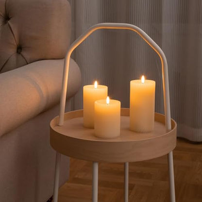 Flickering Flameless Candle with Remote, Real Wax Battery Operated Candles - color: Ivory(Twill)