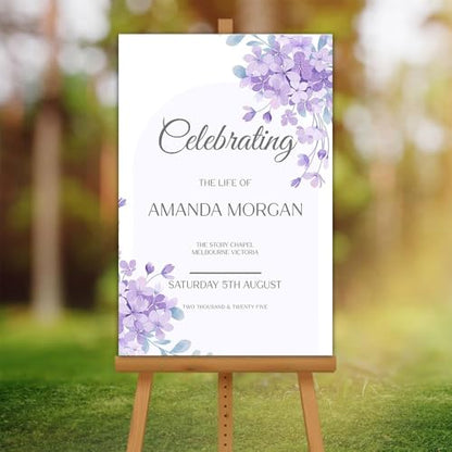 Funeral Welcome Sign – Celebration of Life Yard Poster – Text Customization – Elegant Memorial Design - color: Version 15