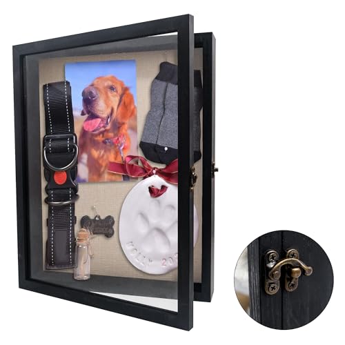 11x14 Pet Memorial Shadow Box with Real Glass for Loss of Dog | Black Pet Memorial Dispaly Case Picture Frame for Dogs and Cats,Dog Cat Passed Away Remembrance Display Case - color: Black, size: 11*14
