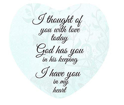 Sympathy Memorial Candle Holder – Angel Wings Heart Design – “I Thought of You with Love Today” – Bereavement Gift for Loss of Loved One – Remembrance Tealight Holder – 4" x 4"