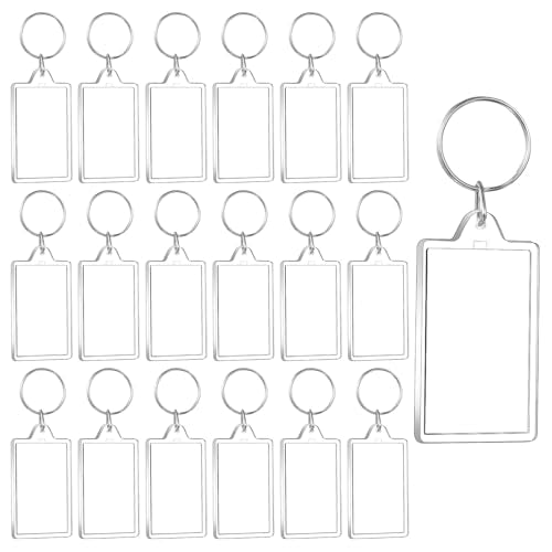 150 Pack Clear Acrylic Photo Picture Keychain Blank Photo Insert Keyring DIY Personalize Favor