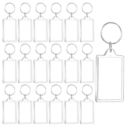 150 Pack Clear Acrylic Photo Picture Keychain Blank Photo Insert Keyring DIY Personalize Favor