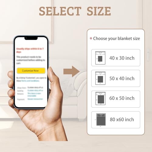 Vsmoedb Custom Memorial Blanket with Pictures for Loss of Loved One - color: Select13