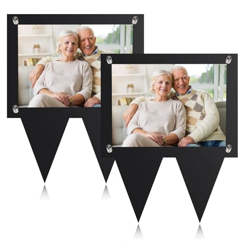 5X7 Waterproof Picture Frame for Grave, Cemetery Decorations for Grave,2pcs | Black Outdoor acrylic Picture Frame for Grave, Decorationfor Cemetery,Memorial Gifts, Sympathy Gift,Pet Photo, Decorations - color: 2PCS