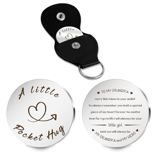Pocket Hug Token Valentines Day Gifts For Him Graduation Gifts Back To School Gifts 2026 Eatser Basket Stuffer Keepsake - color: To Grandpa:my Grandpa and My Hero.