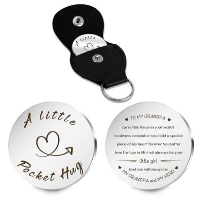 Pocket Hug Token Valentines Day Gifts For Him Graduation Gifts Back To School Gifts 2026 Eatser Basket Stuffer Keepsake - color: To Grandpa:my Grandpa and My Hero.