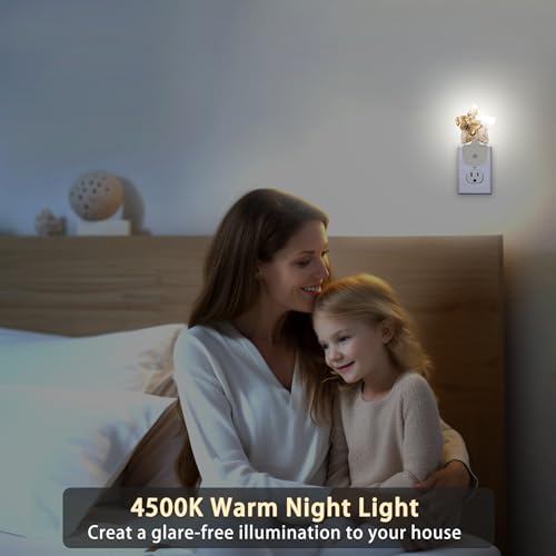 Golden Butterfly Flower Plug-in Night Light with Dusk-to-Dawn Sensor for Bedroom,Bathroom and Living Room Sleep Friendly lamp for Women/Girls/Boys Gift,0.5W - color: Golden Butterfly Flower