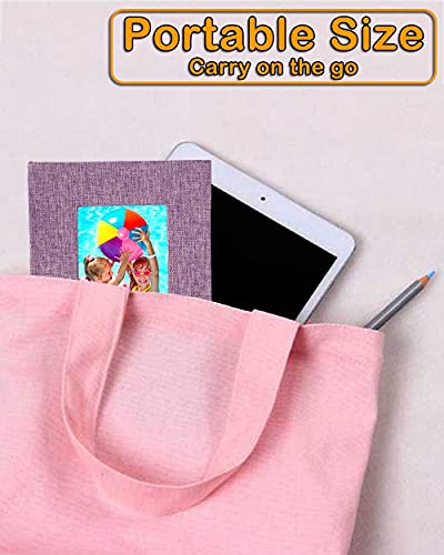 GPIRAL Small Photo Album 4x6 – Clear Pages, Linen Cover with Front Window, Pack of 2, Each Album Holds 52 Photos, Small Brag Book for 4x6 Pictures, Lilac Purple Fabric - color: Lilac Purple, size: 4x6"-2 PACK