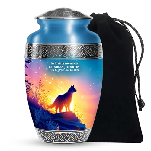 Custom Cat Urn for Ashes Urns for Human Ashes Adult Man 10 Inch Large | Beautiful Urns for Human Ashes Adult Man, Burial Urn for Human Ash, Funeral Urns for Adult Ashes Men - color: Pr-cls-cat-4