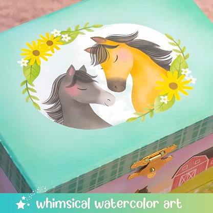 Giggle & Honey® Musical Horse Jewelry Box for Girls | Music Boxes for Little Girls, Toddler Jewelry Box for 4 Year Old Kids, Toys for Toddlers, Birthday Gifts for Kids 5-9 Years - style: Horse