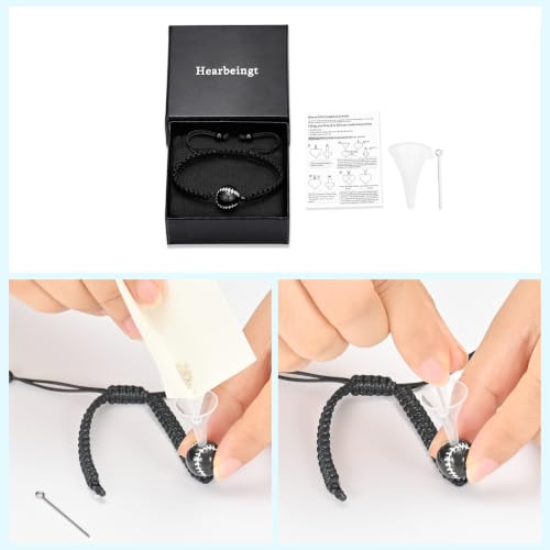 Hearbeingt Baseball Urn Bracelet for Ashes Cremation Jewelry for Women Men - color: Black