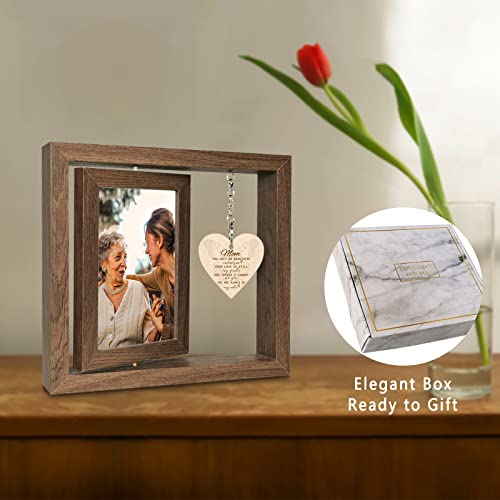 EYITUPC Rotating Mom Memorial Wood Frame Loss of Mother Sympathy Gift - color: Mom