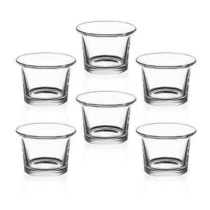 Royal Imports Hanging Oyster Glass Votive Candle Holders 2" Tall, Set of 6 | Heavyweight Tealight Candle Holder Centerpieces for Tables Glass Votive Holders Weddings, Parties, Home & Event Decorations