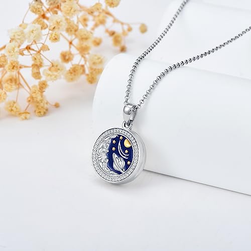 Round Locket Necklace 925 Sterling Silver Filigree/Flower Locket Necklace That Holds Pictures Birthday Christmas Jewelry Gifts for Women - color: 09-Planet Locket