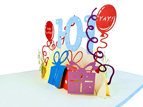 iGifts And Cards 101st Special Happy Birthday 3D Pop-Up Card 4.75" x 7" | Colorful Gifts and Balloons, Festive Milestone Celebration, Senior, Parent, Grandparent, Heartfelt Greeting, Fun Paper Art