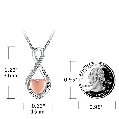 Eusense Cremation Jewelry for Ashes Urn Necklace to Put Ashes In 925 Sterling Silver Memorial Pendant Tree of Life Infinity Urn Necklaces for Ashes Necklace for Women Men - style: G-Infinity Urn Necklace-Rose Gold