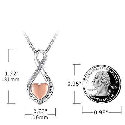 Eusense Cremation Jewelry for Ashes Urn Necklace to Put Ashes In 925 Sterling Silver Memorial Pendant Tree of Life Infinity Urn Necklaces for Ashes Necklace for Women Men - style: G-Infinity Urn Necklace-Rose Gold