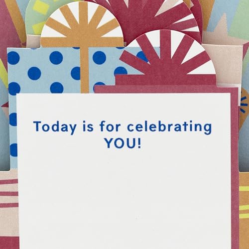 Hallmark Paper Wonder Pick-a-Title Customizable Pop-Up Birthday Card for Her (Pink, Green, Orange Stars) for Sister, Niece, Goddaughter, Great-Granddaughter - style: Pink, Green, Orange Stars