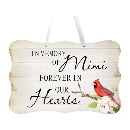 LifeSong Milestones Memorial Wall Hanging Signs Bereavement Keepsake Condolence Funeral Gift For Loss of Loved One 8x12 (In Memory Of Mimi (White)) - color: In Memory Of Mimi (White)