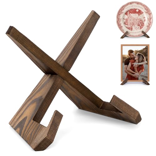ANBOXIT Plate Stand for Display - 6.5 Inch Plate Holder Easel | Wooden Decorative Table Top Plate Stand, Picture Frame Holder for Photo