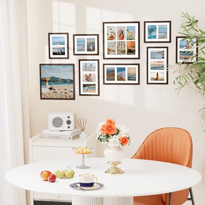 Vittanly 8x10 Collage Picture Frame, Displays 2Pcs 4x6 Pictures, Brown - color: Brown, size: 8x10