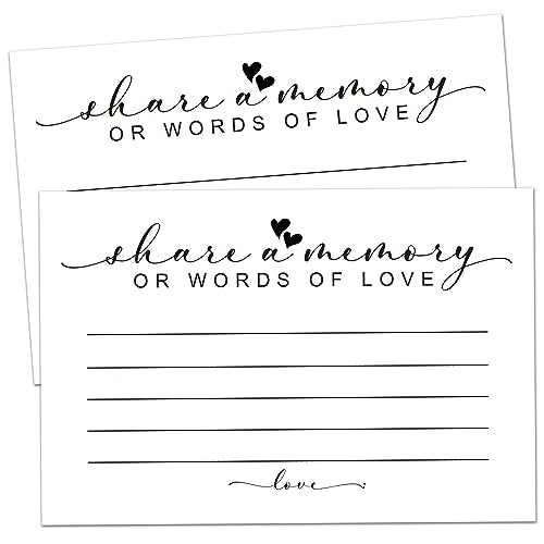 Share a Memory or Words of Love, Pack of 50 Cards for Weddings, Showers, Birthdays, Celebration of Life, Funeral, Retirement, Going Away, and Graduation Memories.