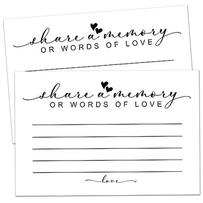 Share a Memory or Words of Love, Pack of 50 Cards for Weddings, Showers, Birthdays, Celebration of Life, Funeral, Retirement, Going Away, and Graduation Memories.
