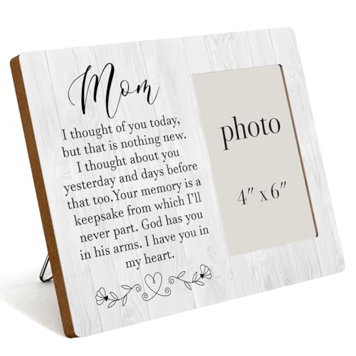 YYDS Memorial Gifts Mom Picture Frame In Memory Of Mom Loss Of Mother Sympathy Gifts Memorial Photo Frame for Home Office Bedroom Living Room Desk Wall Decor - color: Mom I Thought of You Today,But That Is Nothing New