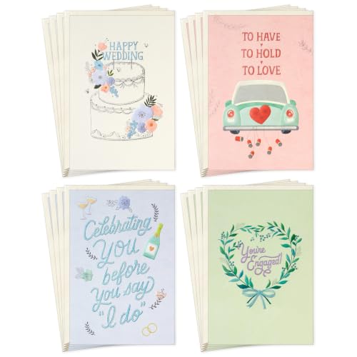 Hallmark Bulk Cards for Wedding, Engagement, Bridal Showers (16-Pack) - style: Wedding