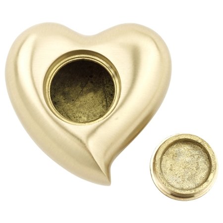 Goldenglow Heart Keepsake Cremation Urn for Ashes, Brass, Gold Urn, Keepsake Sized Cremation Urn, 3 Inches Wide - color: Goldenglow Heart