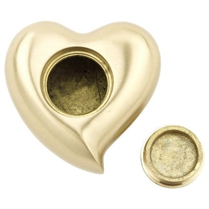 Goldenglow Heart Keepsake Cremation Urn for Ashes, Brass, Gold Urn, Keepsake Sized Cremation Urn, 3 Inches Wide - color: Goldenglow Heart