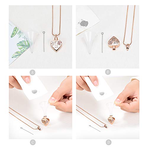 memorial jewelry No Longer by My Side,But Forever in My Heart Carved Locket Cremation Urn Necklace for Pet Dog Cats - color: RoseGold-Pink