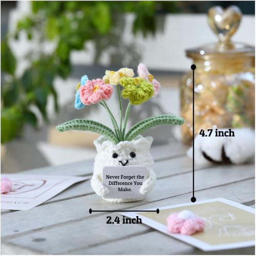 Forget-Me-Not Crochet Flower Potted Plant Gift - color: E-never Forget the Difference You Make