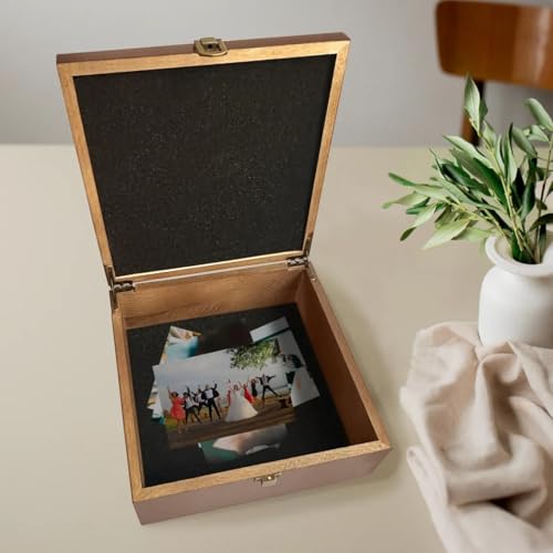 Engraved Wooden Keepsake Box, Wedding Memory Box, Personalized Keepsake Wood Box, Time capsule box, Customize wedding Gift, Custom Photo Box - style: Storage Box Design - 1